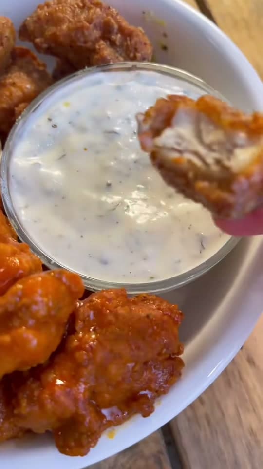 Crispy Boneless Wings with Lemon Pepper and Buffalo Sauce