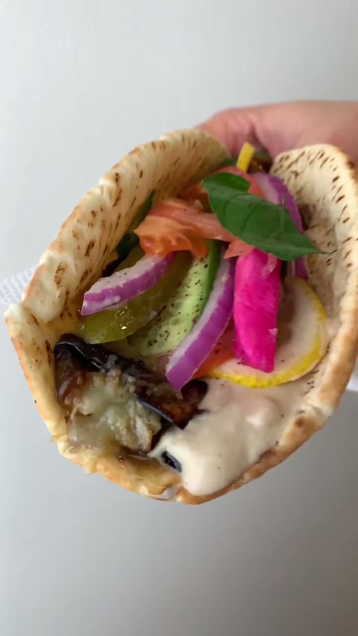 Eggplant Sandwiches with Yogurt Garlic Sauce